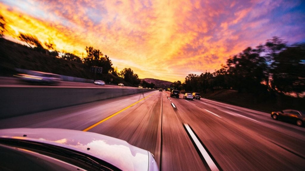 Car driving on road